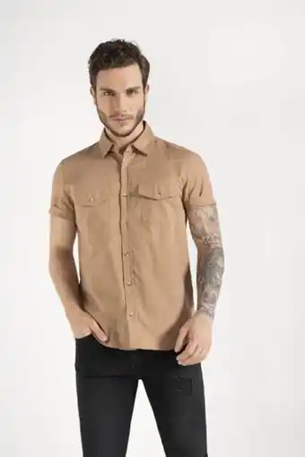 Carmel Camisa manga corta café oferta
