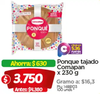 Surtimax Ponque Tajado Comapan x 230g oferta