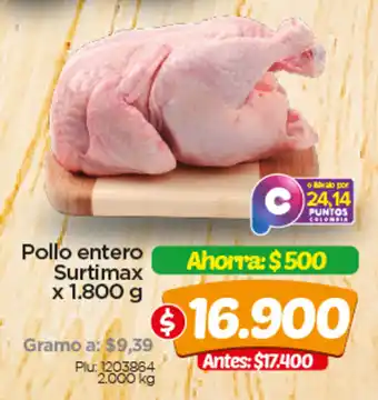 Pollo Entero Surtimax x 1.800g
