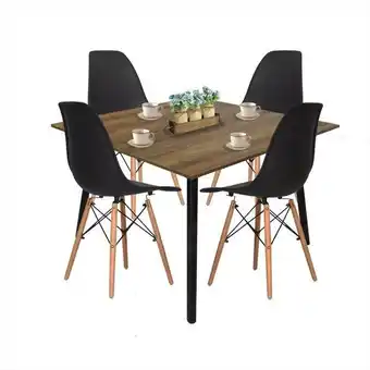 Éxito Combo comedor cuadrado look + set x 4 sillas cbcomcu 011 04 oferta