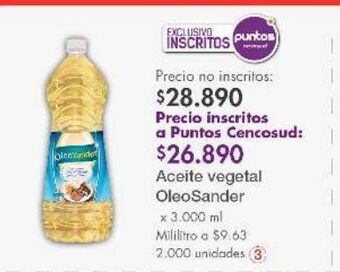 Metro Aceite vegetal oleosander x 3000ml oferta
