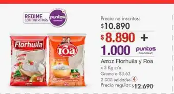Metro Arroz florhuila y roa x 3kg oferta