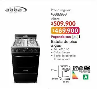 Metro Estufa de piso a gas abba oferta