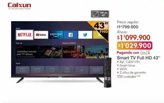 Metro Smart tv full hd 43'' caixun oferta