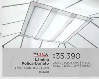 Easy Lámina policarbonato oferta
