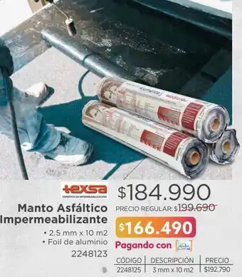 Manto asfáltico impermeabilizante