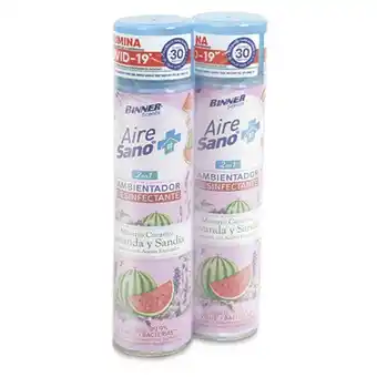 Makro Ambientador binner aire sano lavanda sandia 400mlx2u oferta