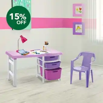 Combo escolar niña (1 escritorio tricolor + 1 silla estrella color orquidea infantil)