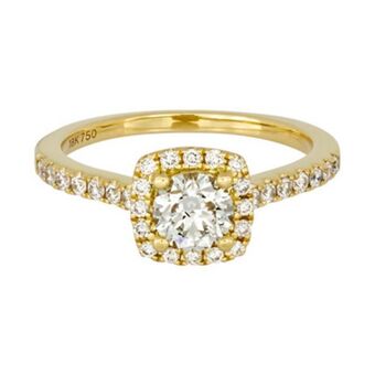 Kevin's Joyeros Anillo compromiso en oro amarillo de 18 kilates, con diamante central de 0.50 ct y decoración en diamantes de 0.24 ct oferta