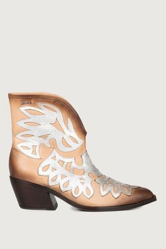 Vélez Botines paisley de cuero arena oferta