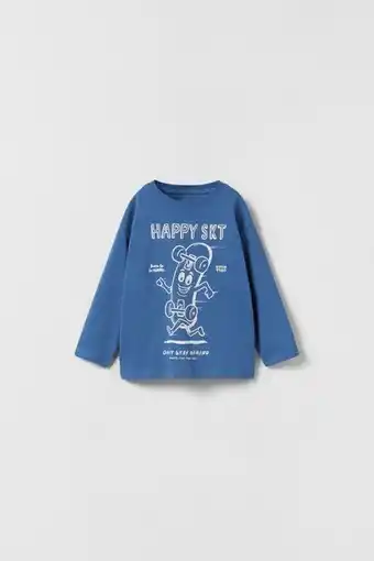 Zara Camiseta happy skt oferta