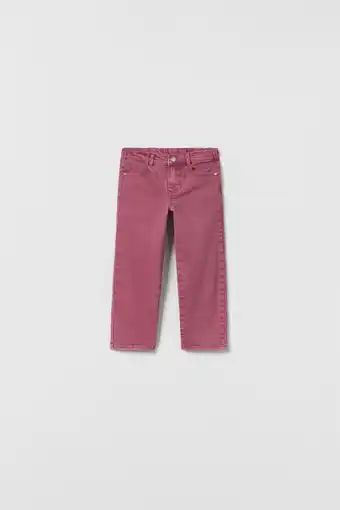 Zara Pantalón sarga straight fit color oferta