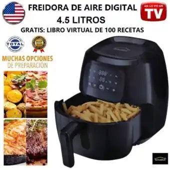 Linio Freidora de aire digital 4.5 litros + libro recetas, calidad americana oferta