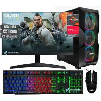Linio Pc computador gamer amd ryzen 7 5700g ssd 1tb ram 16gb 22" oferta