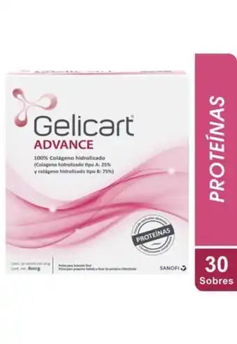 Gelicart advance colágeno hidrolizado 30 sobres x 20 gr