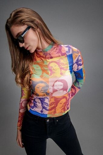 Koaj Camiseta manga larga, con estampado y cuello alto oferta