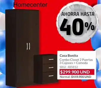 Homecenter Casa Bonita Combo Closet oferta