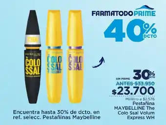 FarmaTodo Pestañina Maybelline The Colo Ssal Volum Express WH oferta