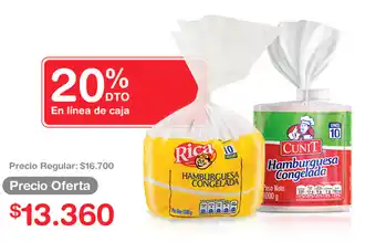 Makro Hamburguesas de Cerdo Congelada Rica y Cunit 10 und x 1000g oferta