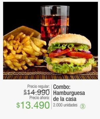 Jumbo Combo hamburguesa de la casa oferta