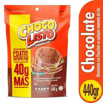 Éxito Bebida en polvo chocol gts 40g chocolisto 400 gr oferta