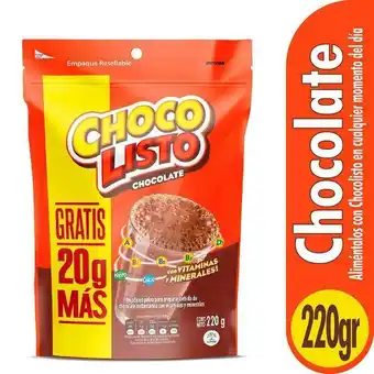 Éxito Bebida en polvo chocol gts 20g chocolisto 200 gr oferta