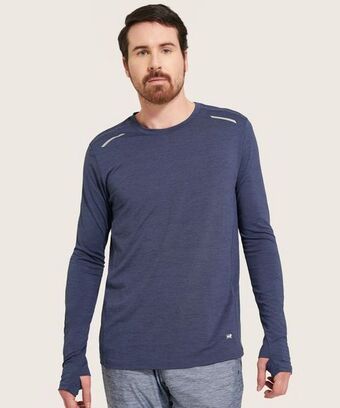 Pat Primo Camiseta para hombre de diseño deportivo, cuello redondo, manga larga oferta