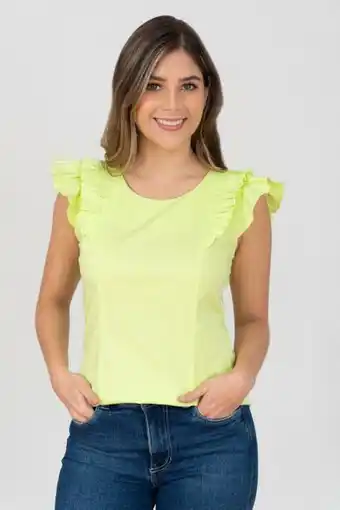Unipunto Blusa manga sisa con boleros, escote redondo. oferta