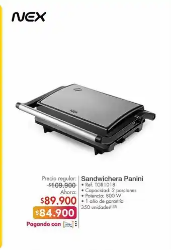 Metro Sandwichera panini nex oferta