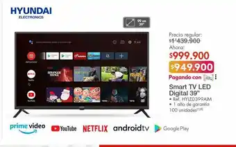 Metro Smart tv led 39" hyundai oferta