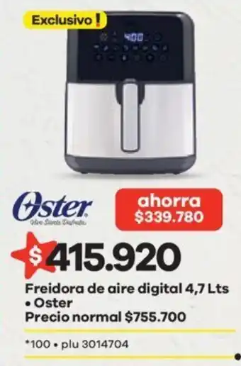 Éxito Freidora de Aire Digital 4,7lt Oster oferta