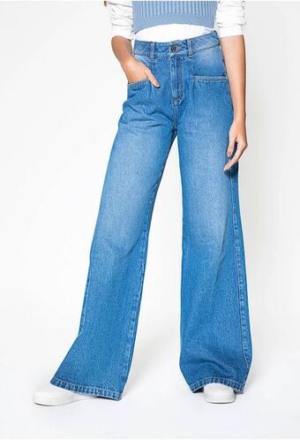 ELA Jean palazo tiro alto con prenses delant oferta