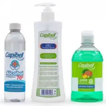 Home Sentry Jabón antibacterial capibell 8025447 500ml+gel 450ml+alcohol 250ml combo oferta