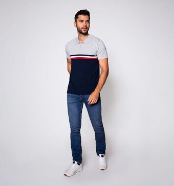 Studio F Polo tejido en contraste rayas oferta
