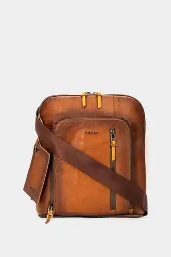 Vélez Manos libres neutrale de cuero para hombre contrastes de color miel oferta