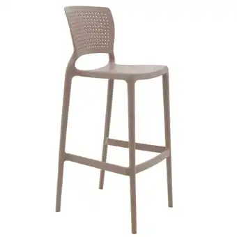 Olímpica Silla tramontina safira alta bar de polipropileno y fibra de vidrio taupe oferta