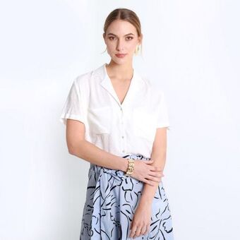 Fuera de Serie Blusa cuello camisero manga corta oferta