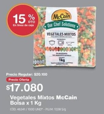 Makro Vegetales Mixtos MCCain bolsa x 1kg oferta