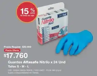 Makro Guantes Alfasafe Nitrilo x 24 und Tallas S - M - L oferta