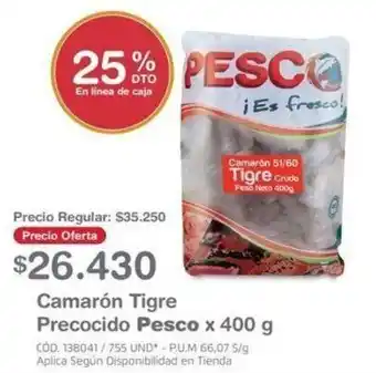 Makro Camarón Tigre Precocido Pesco x 400g oferta