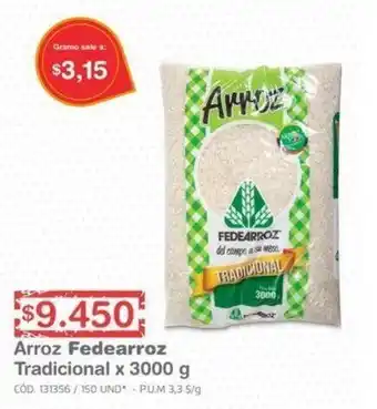Makro Arroz Fedearroz Tradicional x 3000g oferta