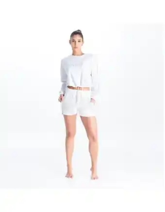 Flamingo Short dama blanco raya gris oferta