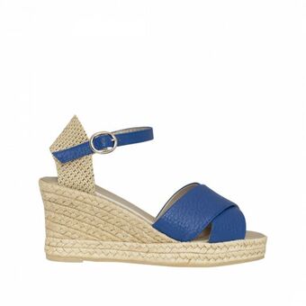 Bon-Bonite Espadrilas en cuero color azul pacífico oferta