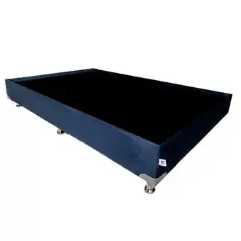 Éxito Base cama semidoble 120x190 entera con pestaña en azul navy oferta