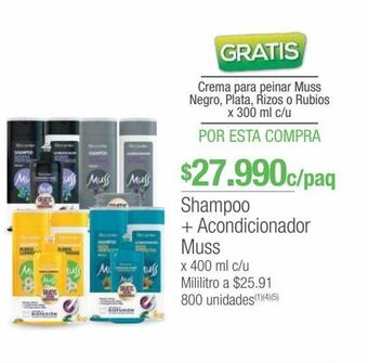 Jumbo Shampoo + acondicionador muss x 400 ml c/u oferta