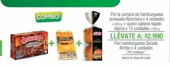 Jumbo Pan hamburguesa dorado bimbo x 4 unidades oferta