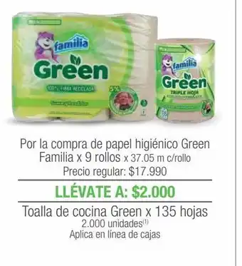 Jumbo Toalla de cocina green x 135 hojas oferta