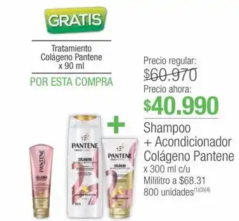 Jumbo Shampoo + acondicionador colágeno pantene x 300 ml c/u oferta