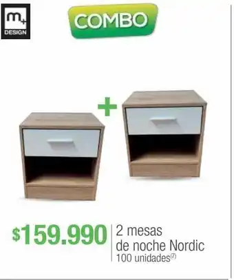 Jumbo 2 mesas de noche nordic oferta