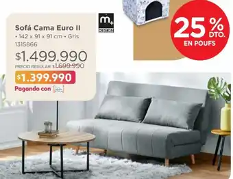 Easy Futon euro ii 142x91x91 gris oferta